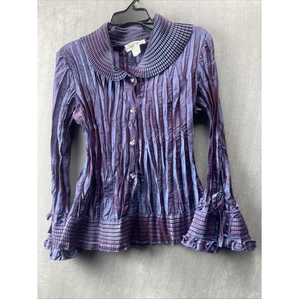 General Apparel Ruffle Blouse & Skirt Set Small Dusty Plum